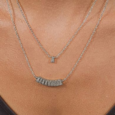 MC Collective Cubic Zirconia Row & Charm Layered Necklace