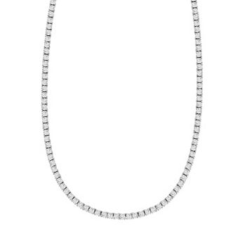Karat Rush Polished Sterling Silver Cubic Zirconia Tennis Necklace