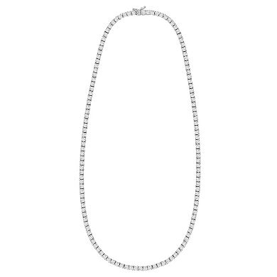 Karat Rush Polished Sterling Silver Cubic Zirconia Tennis Necklace