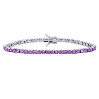 Karat Rush Polished Amethyst Nickel Free Tennis Bracelet