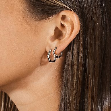 MC Collective 2-Pair Geometric Hoop Earring Set