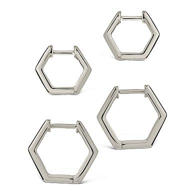 MC Collective 2-Pair Geometric Hoop Earring Set