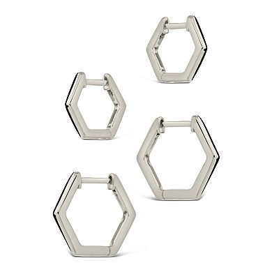 MC Collective 2-Pair Geometric Hoop Earring Set
