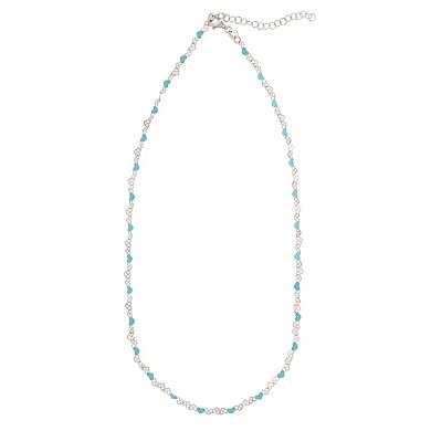 Karat Rush Sterling Silver Blue Enamel Beaded Nickel Free Necklace