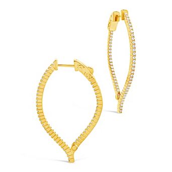 MC Collective Cubic Zirconia Inside Out Teardrop Drop Earrings