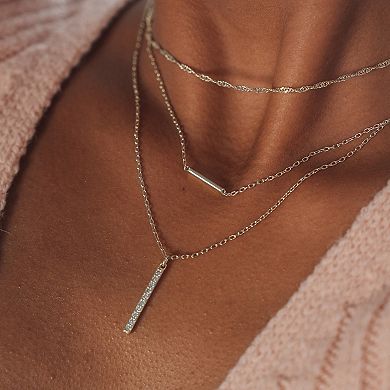 MC Collective Cubic Zirconia Pendants & Chain Layered Necklace