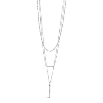 MC Collective Cubic Zirconia Pendants & Chain Layered Necklace