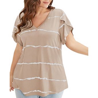 Women Short Sleeve Tshirts Plus Size Shirts V Neck Loose Casual Basic Tops
