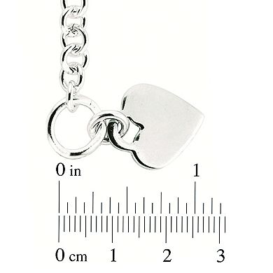 Karat Rush Sterling Silver Heart Toggle Bracelet