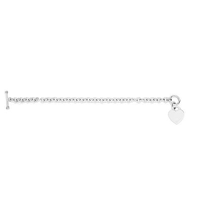 Karat Rush Sterling Silver Heart Toggle Bracelet