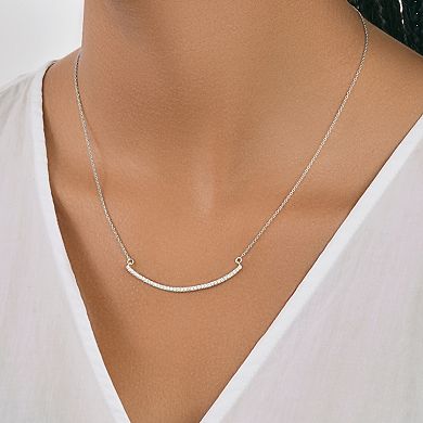 MC Collective Cubic Zirconia Curved Bar Necklace