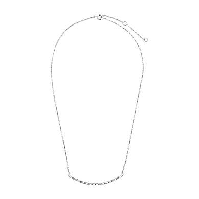 MC Collective Cubic Zirconia Curved Bar Necklace