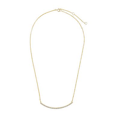 MC Collective Cubic Zirconia Curved Bar Necklace