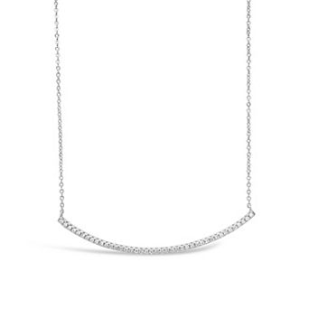 MC Collective Cubic Zirconia Curved Bar Necklace