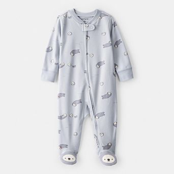 Baby Carter's Otter Print Long-Sleeve Snug Fit Sleep & Play Pajamas