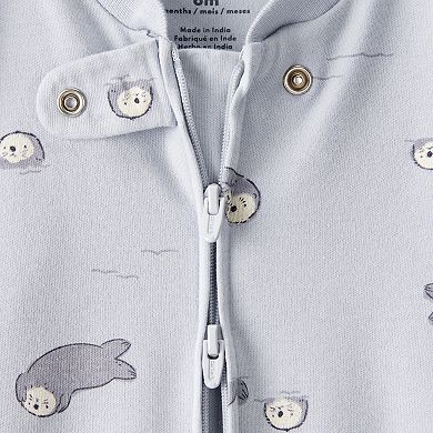 Baby Carter's Otter Print Long-Sleeve Snug Fit Sleep & Play Pajamas
