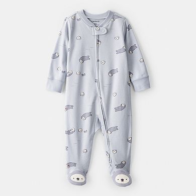 Baby Carter's Otter Print Long-Sleeve Snug Fit Sleep & Play Pajamas