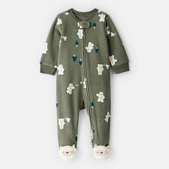 Baby Boy Carter's Yeti Fleece Loose Fit 2-Way Zip Sleep & Play Pajamas