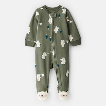 Baby Boy Carter's Yeti Fleece Loose Fit 2-Way Zip Sleep & Play Pajamas