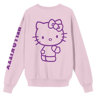 Juniors' Hello Kitty & Friends Riding Rainbow Crewneck Fleece Pullover