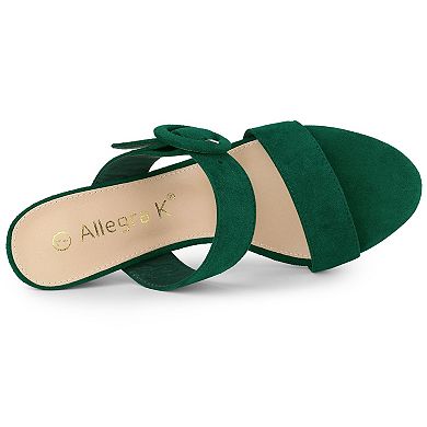 Women's Opened Toe Buckle Stiletto Heels Slide Sandals