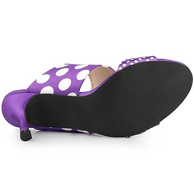 Women's Polka Dots Stiletto Heel Slides Sandals