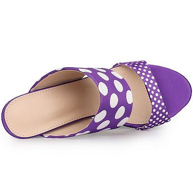 Women's Polka Dots Stiletto Heel Slides Sandals
