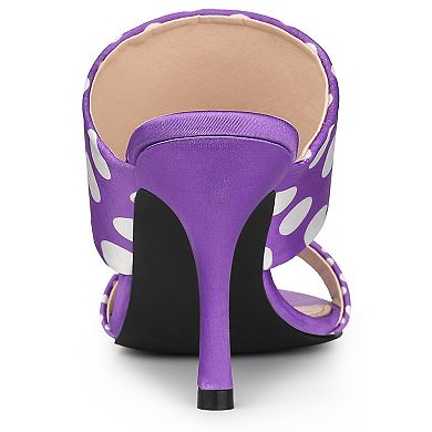 Women's Polka Dots Stiletto Heel Slides Sandals