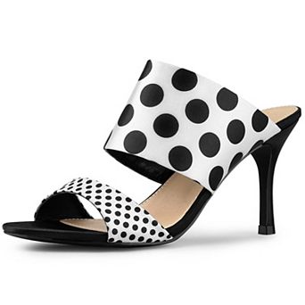 Women's Polka Dots Stiletto Heel Slides Sandals