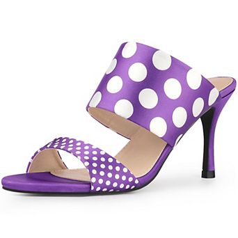 Women's Polka Dots Stiletto Heel Slides Sandals