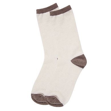 Women's Soft Tipped Flat Knit Wool Blend Blend Crew Sock
