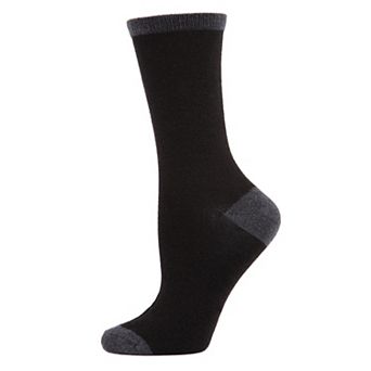 Women's Soft Tipped Flat Knit Wool Blend Blend Crew Sock
