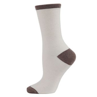 Women's Soft Tipped Flat Knit Wool Blend Blend Crew Sock