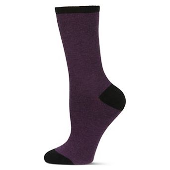 Women's Soft Tipped Flat Knit Wool Blend Blend Crew Sock