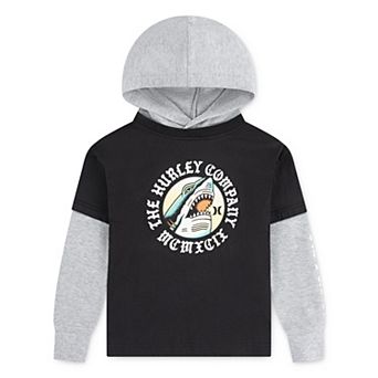 Boys 4-7 Hurley Shark Twofer Pullover Hoodie