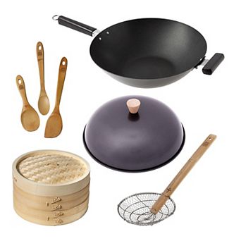 Joyce Chen Professional Series Nonstick 14" 5 pc Wok Bundle
