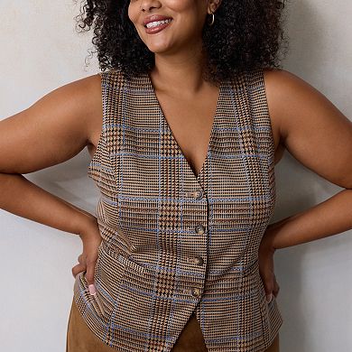 Plus Size LC Lauren Conrad Longline V-Neck Vest