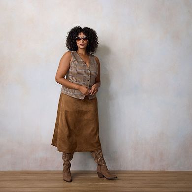 Plus Size LC Lauren Conrad Longline V-Neck Vest