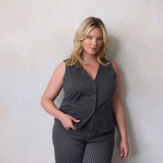 Plus Size LC Lauren Conrad Longline V-Neck Vest