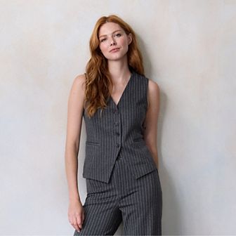 Petite LC Lauren Conrad Longline V-Neck Vest