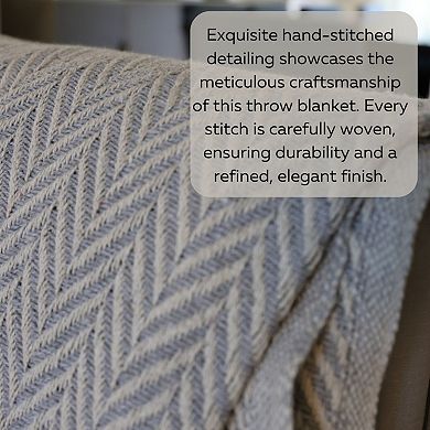 Herringbone Bone Throw Blanket