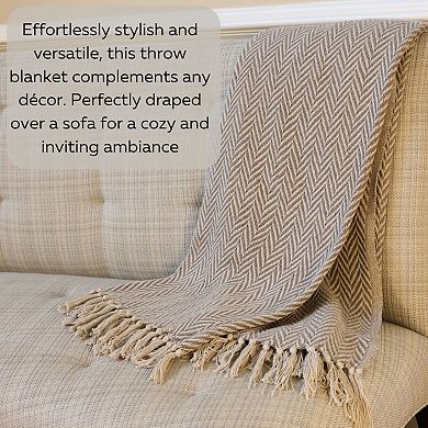 Herringbone Bone Throw Blanket