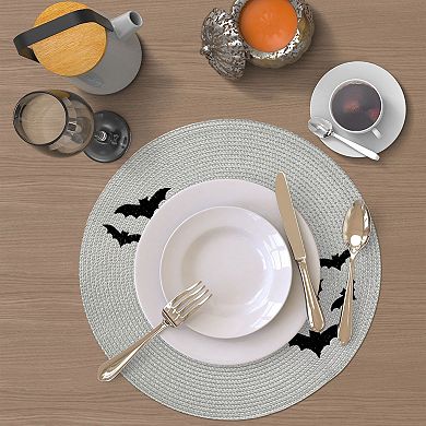 Celebrate Together Halloween Embroidered Bats Round Placemat