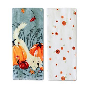 Celebrate Together™ Fall 2-Pack Pumpkin Dog Kitchen Towels