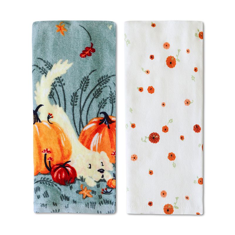 Celebrate Together™ Fall 2-Pack Pumpkin Dog Kitchen Towels