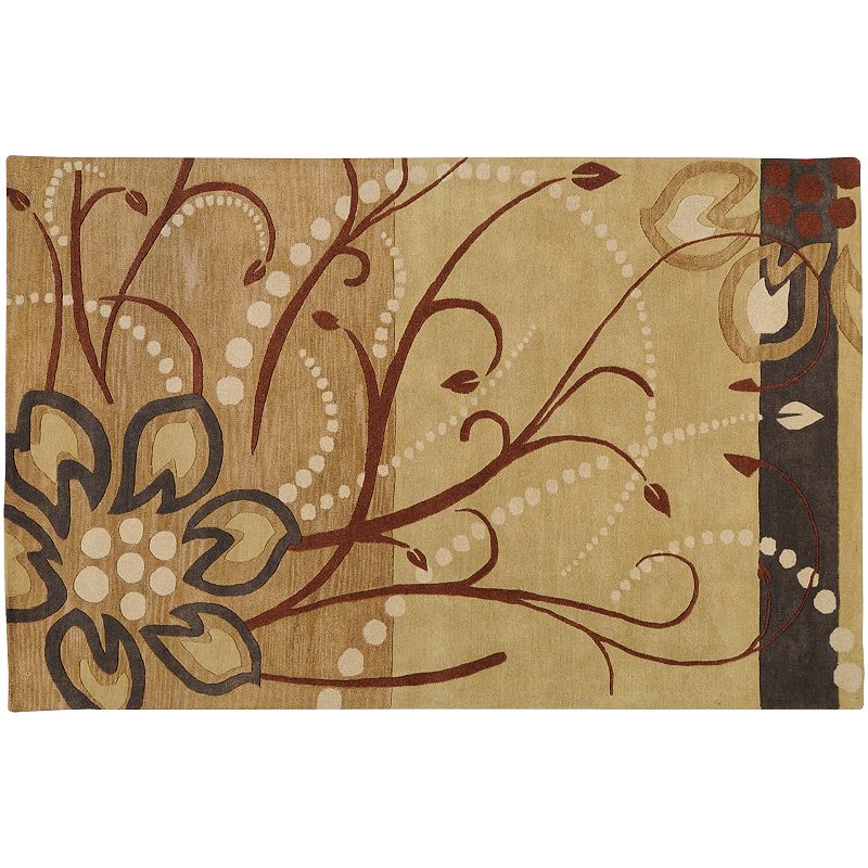 Decor 140 Athena Floral Rug, Beig/Green, 5X8 Ft