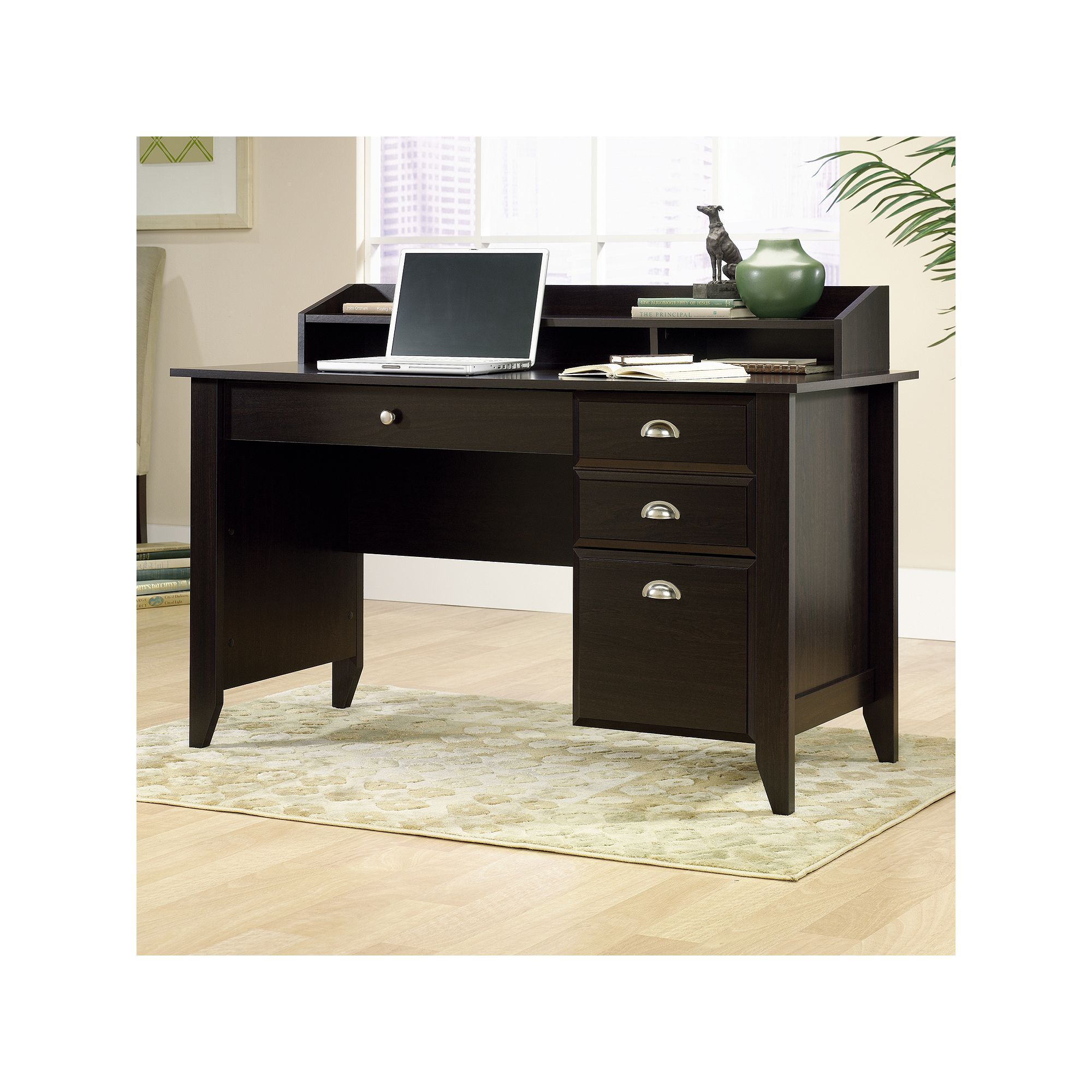 Sauder Shoal Creek Hutch Computer Desk, Jamocha