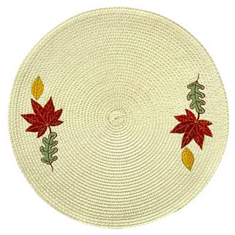Celebrate Together™ Embroidered Leaves Round Placemats