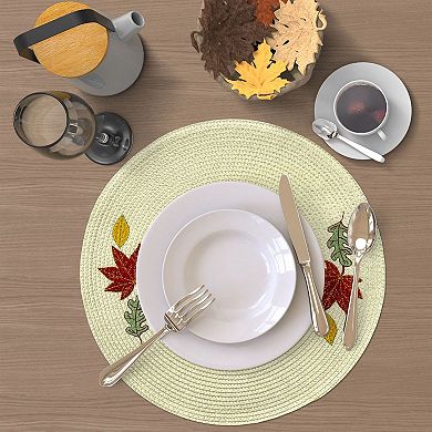 Celebrate Together™ Embroidered Leaves Round Placemats