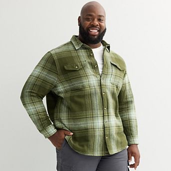 Big & Tall Sonoma Goods For Life® Heavyweight Flannel Long Sleeve Button-Down Shirt